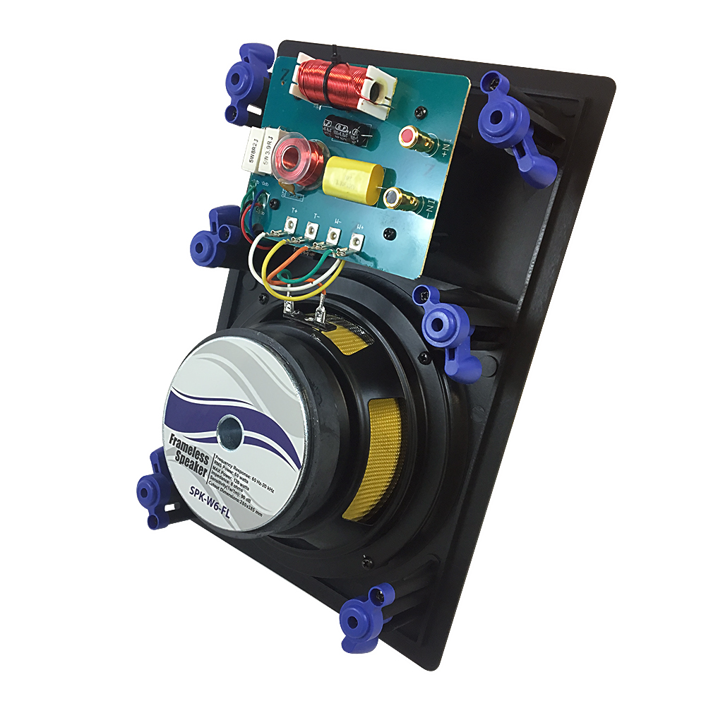 HF-W6FL: 6.5" 2-Way Frameless In-Wall Speaker, 120W Max (Pair)